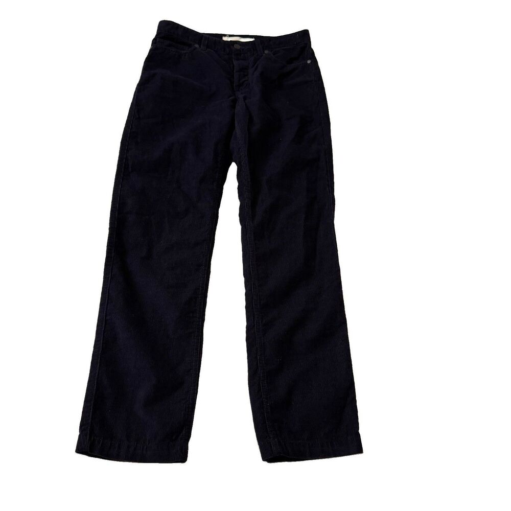 Norse Projects Edvard Pants Mens 30x31 Dark Blue Corduroy Straight Button Fly